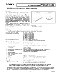 CXP85220A datasheet: CMOS 8-bit Single-chip Microcomputer CXP85220A