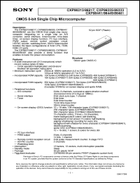 CXP86213 datasheet: CMOS 8-bit Single Chip Microcomputer CXP86213