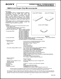 CXP86460 datasheet: CMOS 8-bit Single Chip Microcomputer CXP86460