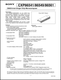 CXP86561 datasheet: CMOS 8-bit Single Chip Microcomputer CXP86561