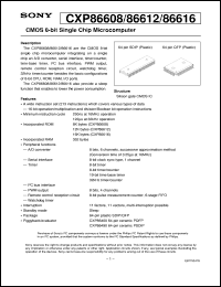 CXP86608 datasheet: CMOS 8-bit Single Chip Microcomputer CXP86608