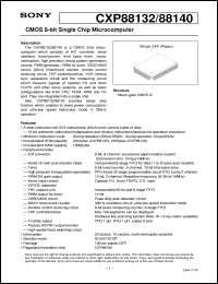 CXP88132 datasheet: CMOS 8-bit Single Chip Microcomputer CXP88132