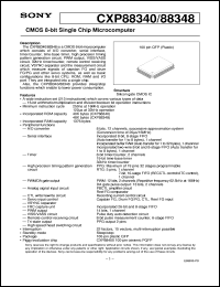 CXP88340 datasheet: CMOS 8-bit Single Chip Microcomputer CXP88340