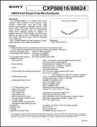 CXP88616 datasheet: CMOS 8-bit Single Chip Microcomputer CXP88616