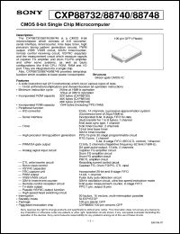 CXP88748 datasheet: CMOS 8-bit Single Chip Microcomputer CXP88748