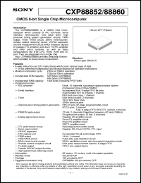 CXP88852 datasheet: CMOS 8-bit Single Chip Microcomputer CXP88852