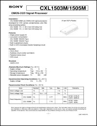 CXL1505M datasheet: CMOS-CCD Signal Processor CXL1505M