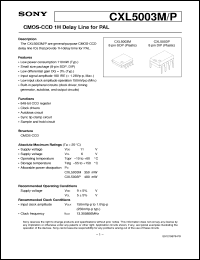 CXL5003P datasheet: CMOS-CCD 1H Delay Line for PAL CXL5003P