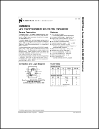 DS36C278N datasheet: Low Power Multipoint TIA/EIA-485 Transceiver DS36C278N