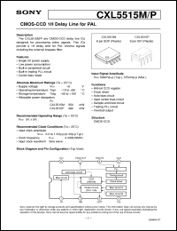 CXL5515P datasheet: CMOS-CCD 1H Delay Line for PAL CXL5515P