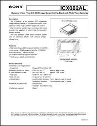 ICX082AL datasheet: Diagonal 11mm(Type 2/3)CCD Image Sensor for EIABlack-and-White Video Cameras ICX082AL