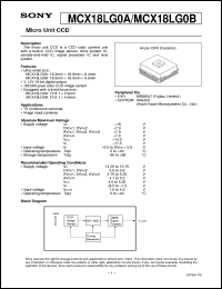 MCX18LG0B datasheet: Micro Unit CCD MCX18LG0B