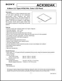 ACX302AK datasheet: 8.80cm(3.5Type)NTSC/PAL Color LCD Panel ACX302AK