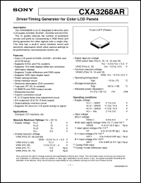 CXA3268AR datasheet: Driver/Timing Generator for Color LCD Panels CXA3268AR