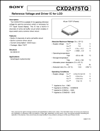 CXD2475TQ datasheet: Reference Voltage and Driver IC for LCD CXD2475TQ