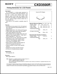 CXD3500R datasheet: Timing Generator for LCD Panels CXD3500R