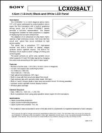 LCX028ALT datasheet: 4.6cm(1.8-inch)Black-and-White LCD Panel LCX028ALT
