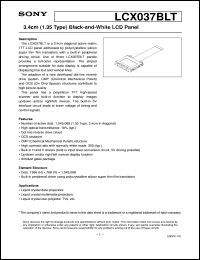LCX037BLT datasheet: 3.4cm (1.35 Type) Black-and-White LCD Panel LCX037BLT
