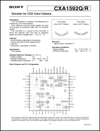 CXA1592R datasheet: Encoder for CCD Color Camera CXA1592R