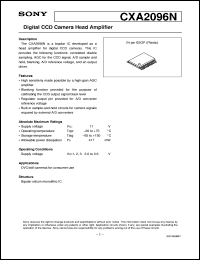CXA2096N datasheet: Digital CCD Camera Head Amplifier CXA2096N