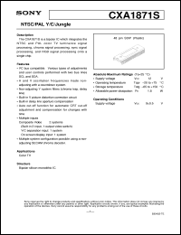 CXA1871S datasheet: NTSC/PAL Y/C/Jungle CXA1871S