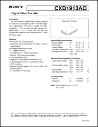 CXD1913AQ datasheet: Digital Video Encoder CXD1913AQ