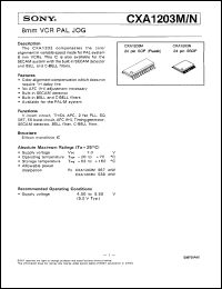 CXA1203M datasheet: 8mm VCR PAL JOG CXA1203M