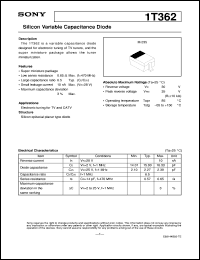 1T362 datasheet: Silicon Variable Capacitance Diode 1T362