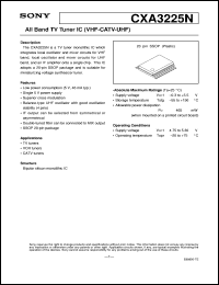 CXA3225N datasheet: All Band TV Tuner IC (VHF-CATV-UHF) CXA3225N