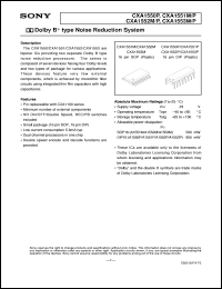 CXA1550P datasheet: Dolby B type Noise Reduction System CXA1550P