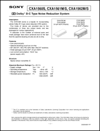 CXA1560S datasheet: Dolby B-C Type Noise Reduction System CXA1560S