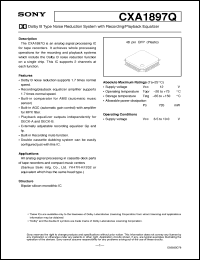 CXA1897Q datasheet: Dolby B Type Noise Reduction System with Recording/Playback Equalizer CXA1897Q