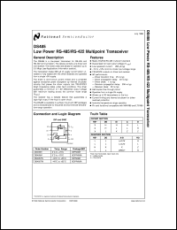 DS485TMX datasheet: Low-Power RS-485/RS-422 Multipoint Transceiver DS485TMX