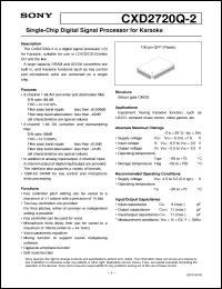 CXD2720Q-2 datasheet: Single-Chip Digital Signal Processor for Karaoke CXD2720Q-2
