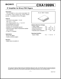 CXA1999N datasheet: IF Amplifier for M-ary FSK Pagers CXA1999N