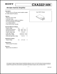 CXA3221AN datasheet: RX Gain Control Amplifier CXA3221AN