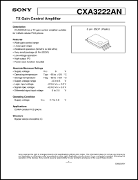CXA3222AN datasheet: TX Gain Control Amplifier CXA3222AN