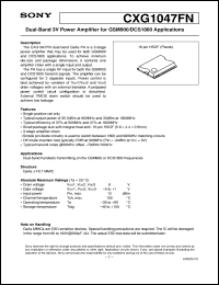 CXG1047FN datasheet: Dual-Band 3V Power Amplifier for GSM900/DCS1800Applications CXG1047FN