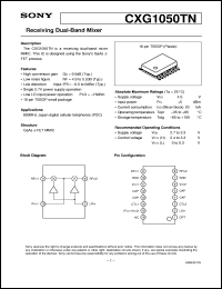 CXG1050TN datasheet: Receiving Dual-Band Mixer CXG1050TN