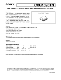 CXG1090TN datasheet: High Power 2x4Antenna Switch MMIC with IntegratedControl Logic CXG1090TN