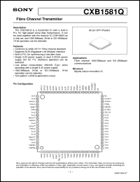 CXB1581Q datasheet: Fibre Channel Transmitter CXB1581Q