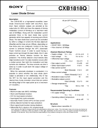 CXB1818Q datasheet: Laser Diode Driver CXB1818Q