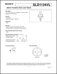 SLD1134VL datasheet: 650nm Pulsation Red Laser Diode SLD1134VL