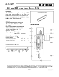ILX103A datasheet: 3000-pixel CCD Linear Image Sensor(B/W) ILX103A