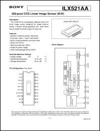 ILX521AA datasheet: 256-pixel CCD Linear Image Sensor(B/W) ILX521AA