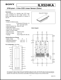 ILX524KA datasheet: 2700 pixel x 3 line CCD Linear Sensor(Color) ILX524KA