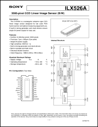 ILX526A datasheet: 3000-pixel CCD Linear Image Sensor(B/W) ILX526A