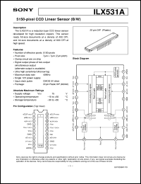 ILX531A datasheet: 5150-pixel CCD Linear Sensor(B/W) ILX531A