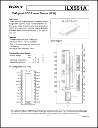 ILX551A datasheet: 2048-pixel CCD Linear Sensor(B/W) ILX551A