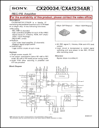CX20034 datasheet: REC/PB Amplifier CX20034